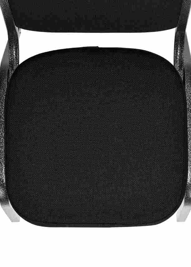 Chivari Black Fabric on Silver Vein Frame Square Banquet Chair CQSFB-ZF-T