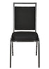 Chivari Black Fabric on Silver Vein Frame Square Banquet Chair CQSFB-ZF-T