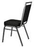 Chivari Black Fabric on Silver Vein Frame Square Banquet Chair CQSFB-ZF-T
