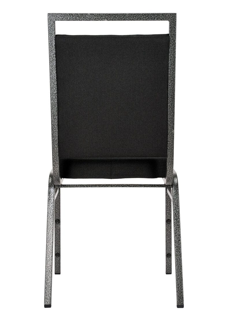 Chivari Black Fabric on Silver Vein Frame Square Banquet Chair CQSFB-ZF-T