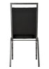 Chivari Black Fabric on Silver Vein Frame Square Banquet Chair CQSFB-ZF-T