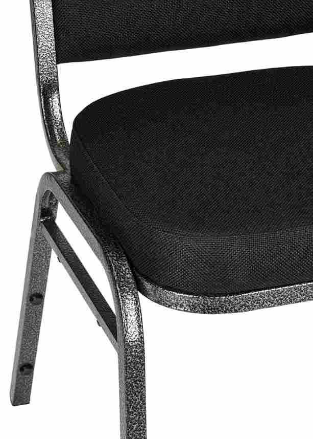 Chivari Black Fabric on Silver Vein Frame Square Banquet Chair CQSFB-ZF-T