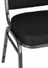 Chivari Black Fabric on Silver Vein Frame Square Banquet Chair CQSFB-ZF-T