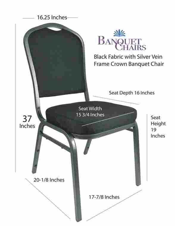 Chivari Black Fabric Silver Vein Steel Frame Crown Back Banquet Chair CQCFB-ZF-T