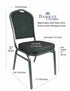 Chivari Black Fabric Silver Vein Steel Frame Crown Back Banquet Chair CQCFB-ZF-T