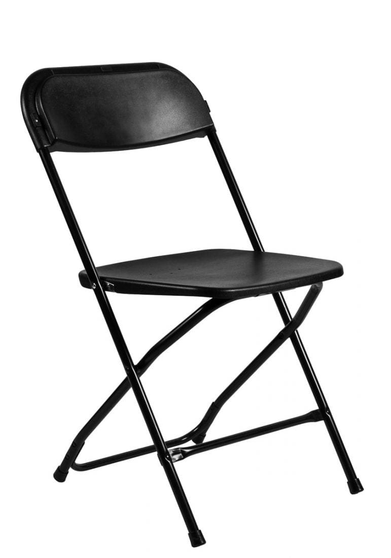 Chivari 100 Pack Black Plastic Folding Chair and 10 96" (8 Foot) Rectangular Plywood Banquet Table CFPB-100PLY96-KT