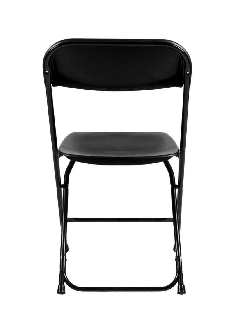 Chivari 100 Pack Black Plastic Folding Chair and 10 96" (8 Foot) Rectangular Plywood Banquet Table CFPB-100PLY96-KT