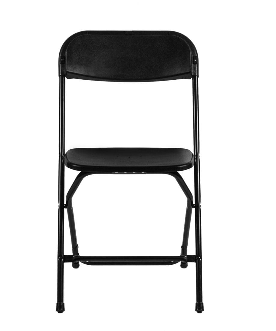 Chivari 100 Pack Black Plastic Folding Chair and 10 96