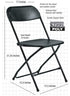 Chivari 100 Pack Black Plastic Folding Chair and Cart Bundle with Strap CFPB-100GCRTS-KT