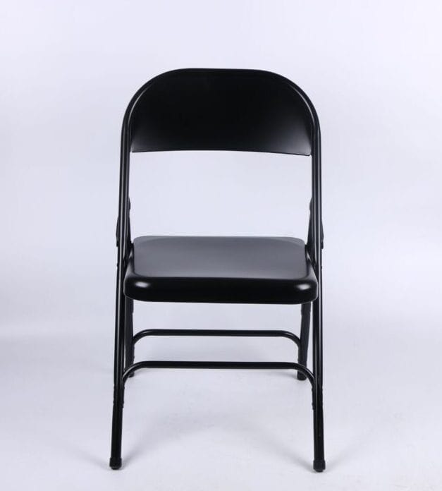 Chivari 100 Pack Black Plastic Folding Chair and Cart Bundle with Strap CFPB-100GCRTS-KT