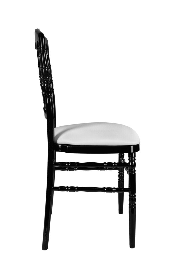 Chivari Black Steel Skeleton™ Resin Napoleon Chair CNRB-STEEL-CX-T