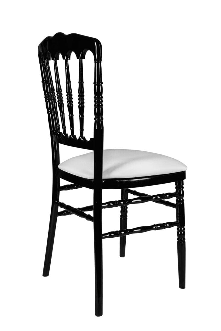Chivari Black Steel Skeleton™ Resin Napoleon Chair CNRB-STEEL-CX-T