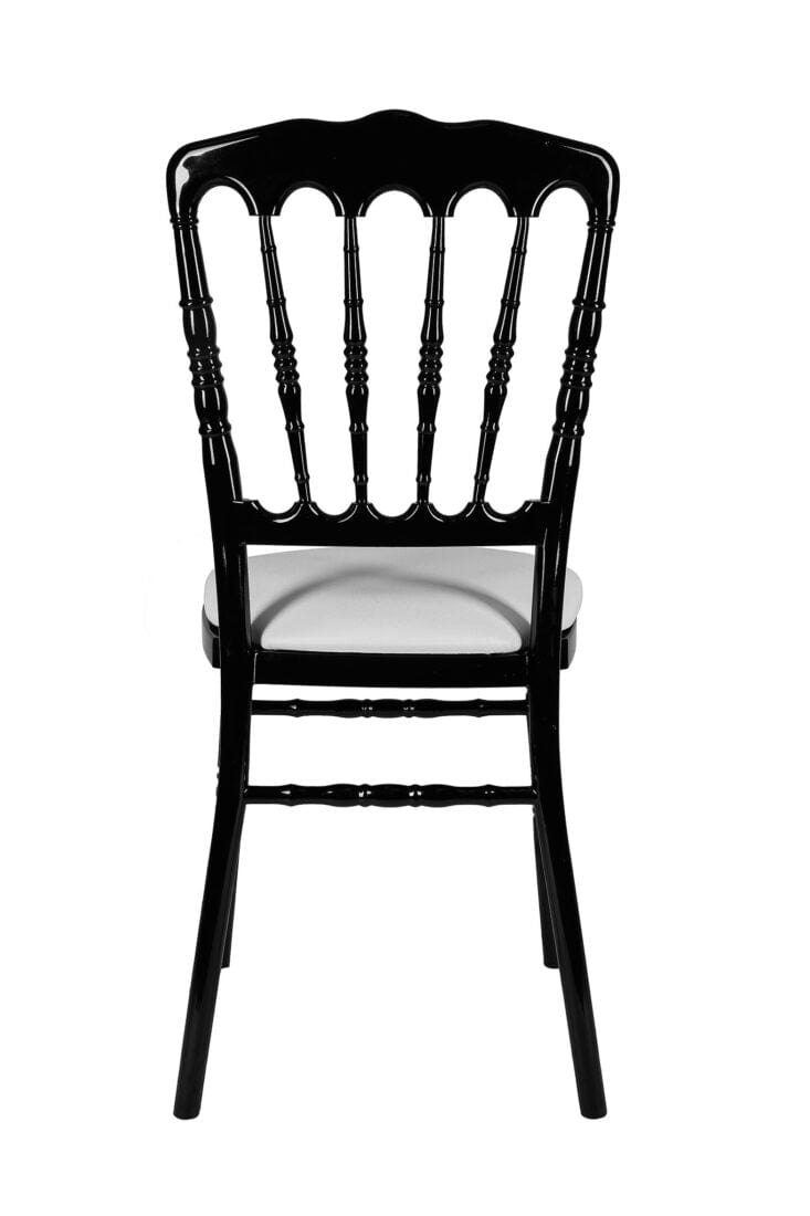 Chivari Black Steel Skeleton™ Resin Napoleon Chair CNRB-STEEL-CX-T
