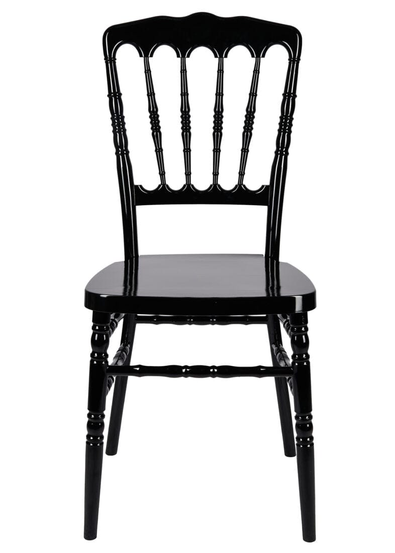 Chivari Black Steel Skeleton™ Resin Napoleon Chair CNRB-STEEL-CX-T