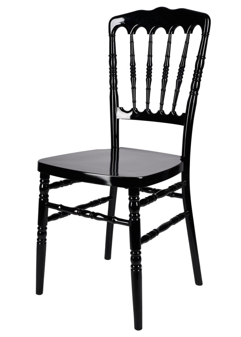Chivari Black Steel Skeleton™ Resin Napoleon Chair CNRB-STEEL-CX-T