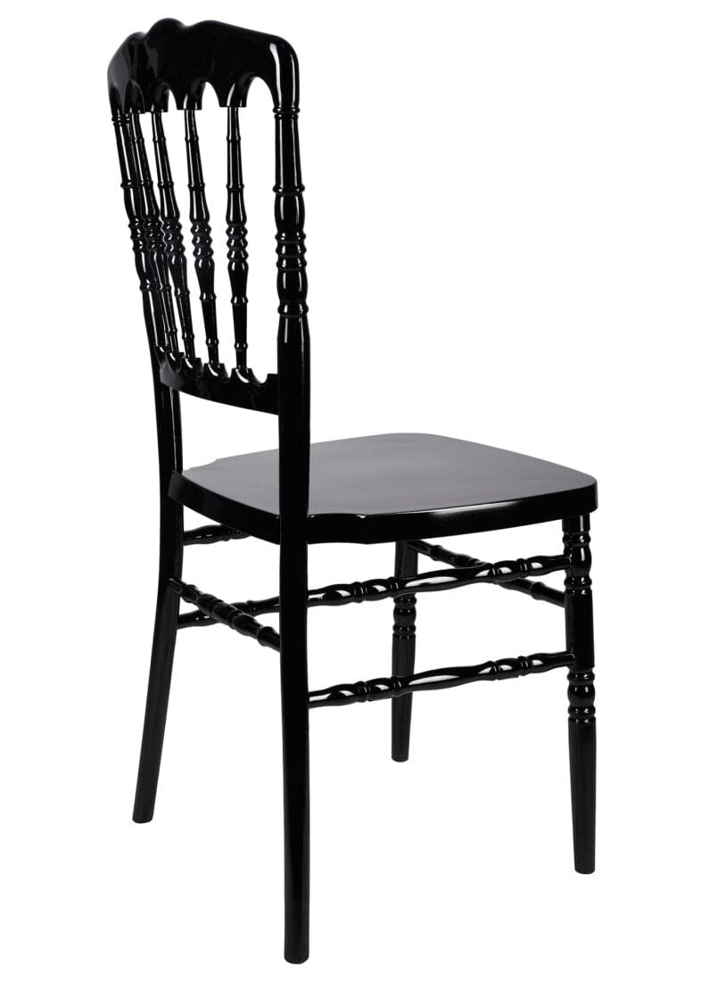 Chivari Black Steel Skeleton™ Resin Napoleon Chair CNRB-STEEL-CX-T