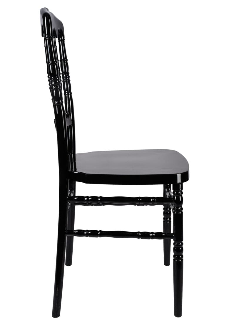 Chivari Black Steel Skeleton™ Resin Napoleon Chair CNRB-STEEL-CX-T