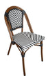 Toulouse Black and White French Bistro Set Includes 48" x 36" Table and 4 Chairs FBK-SQ-BLA-BLA4-AX