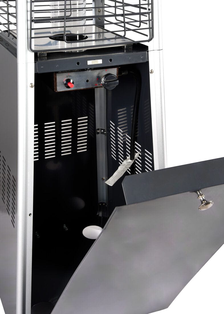 Chivari Black Propane Pyramid Patio Heater 43000 BTU with Cover HEAT-PYR43KBTU-BLK