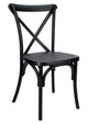 Chivari Black ToughResin™ WoodGrain Cross Back Chair CXRB-AX-T