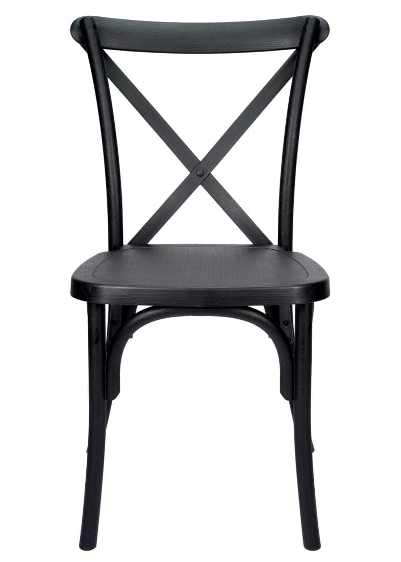Black ToughResin™ WoodGrain Cross Back Chair