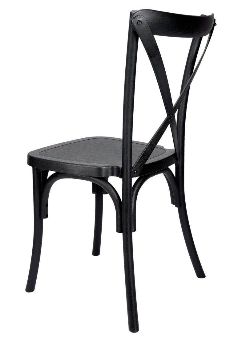Chivari Black ToughResin™ WoodGrain Cross Back Chair CXRB-AX-T