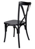 Chivari Black ToughResin™ WoodGrain Cross Back Chair CXRB-AX-T