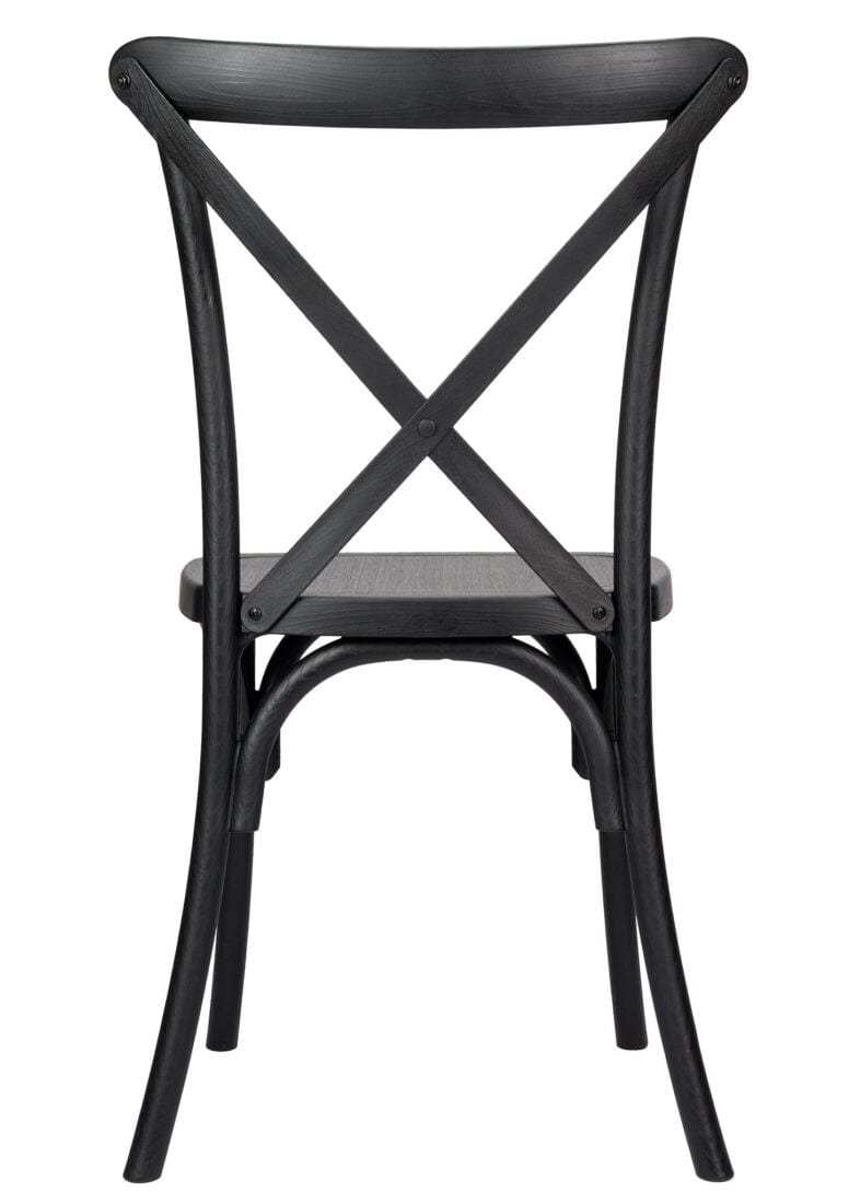 Chivari Black ToughResin™ WoodGrain Cross Back Chair CXRB-AX-T