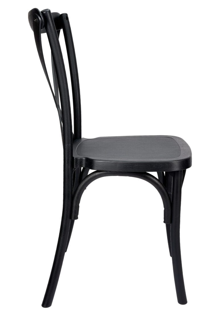 Chivari Black ToughResin™ WoodGrain Cross Back Chair CXRB-AX-T