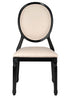 Chivari Black Resin Louis Pop Chair with Burlap Fabric Seat and Back CLPRBBB-ZG-T