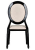 Chivari Black Resin Louis Pop Chair with Burlap Fabric Seat and Back CLPRBBB-ZG-T