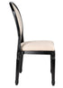 Chivari Black Resin Louis Pop Chair with Burlap Fabric Seat and Back CLPRBBB-ZG-T