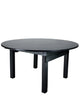 Chivari 60" (5 Foot) Black Straight Leg Round Wood Farm Table TFARMRD60-BLACK-S-LEG-AX-T