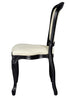 Chivari Black Resin Royal Chair with Ivory Vinyl Seat and Ivory Vinyl Tufted Back Similar to Louis Pop Style - Essex CRRBIT-ZG-T