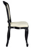 Chivari Black Resin Royal Chair with Ivory Vinyl Seat and Ivory Vinyl Tufted Back Similar to Louis Pop Style - Essex CRRBIT-ZG-T