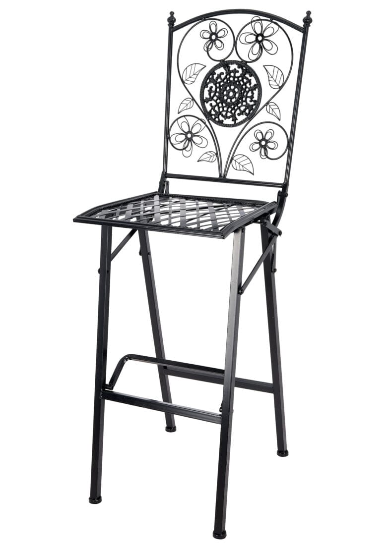 Chivari Barcelona Bistro Barstool Black with Square Seat and Back by Chivari BBBMB-AX-T
