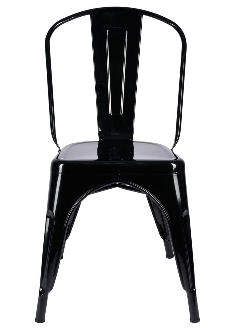 Chivari Black Hi Gloss Tolix Style Metal Chair CTMB-AX-T