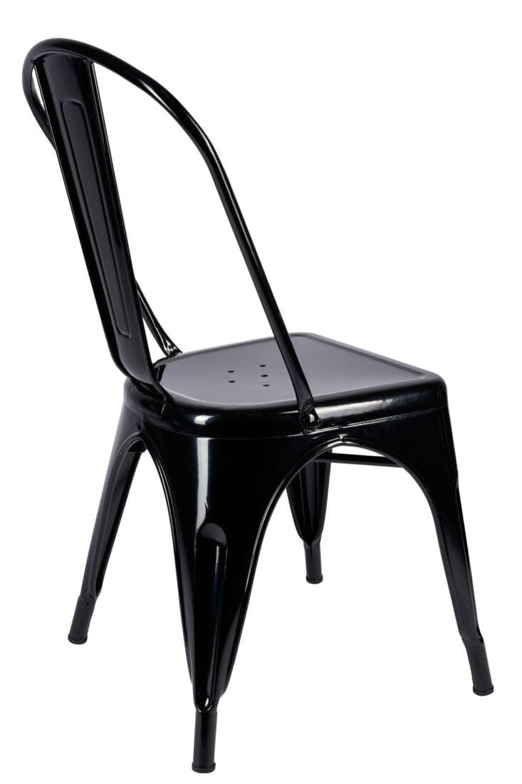 Chivari Black Hi Gloss Tolix Style Metal Chair CTMB-AX-T