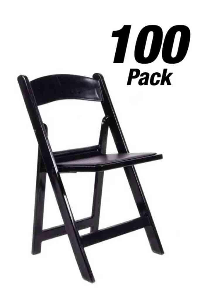 Chivari 100 Chair Pack Black Resin Folding Chair 800 lbs Weight Capacity* 3 Year Total Warranty* CFRB-AX-T-100