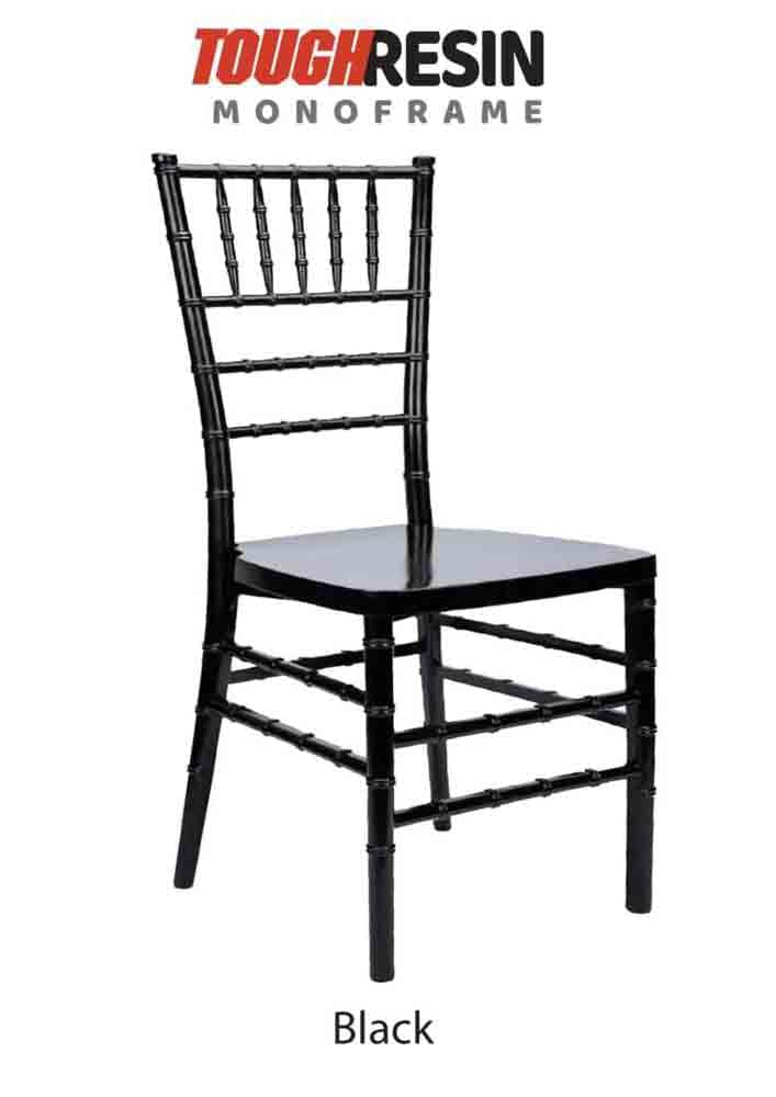 Chivari Black ToughResin™ Chiavari Chair CCRB-MONO-AX-T