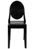 Chivari Black Resin Oval Back Victoria Ghost Chair CGVRB-ZG-T