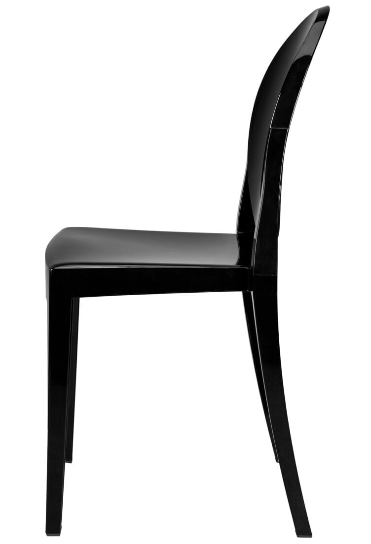 Chivari Black Resin Oval Back Victoria Ghost Chair CGVRB-ZG-T