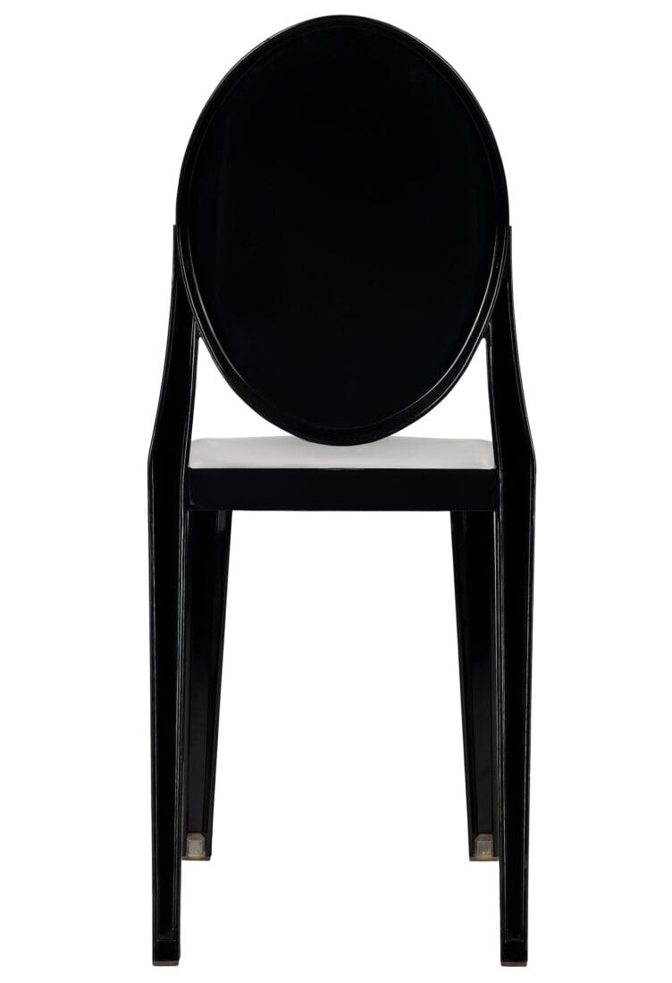 Chivari Black Resin Oval Back Victoria Ghost Chair CGVRB-ZG-T