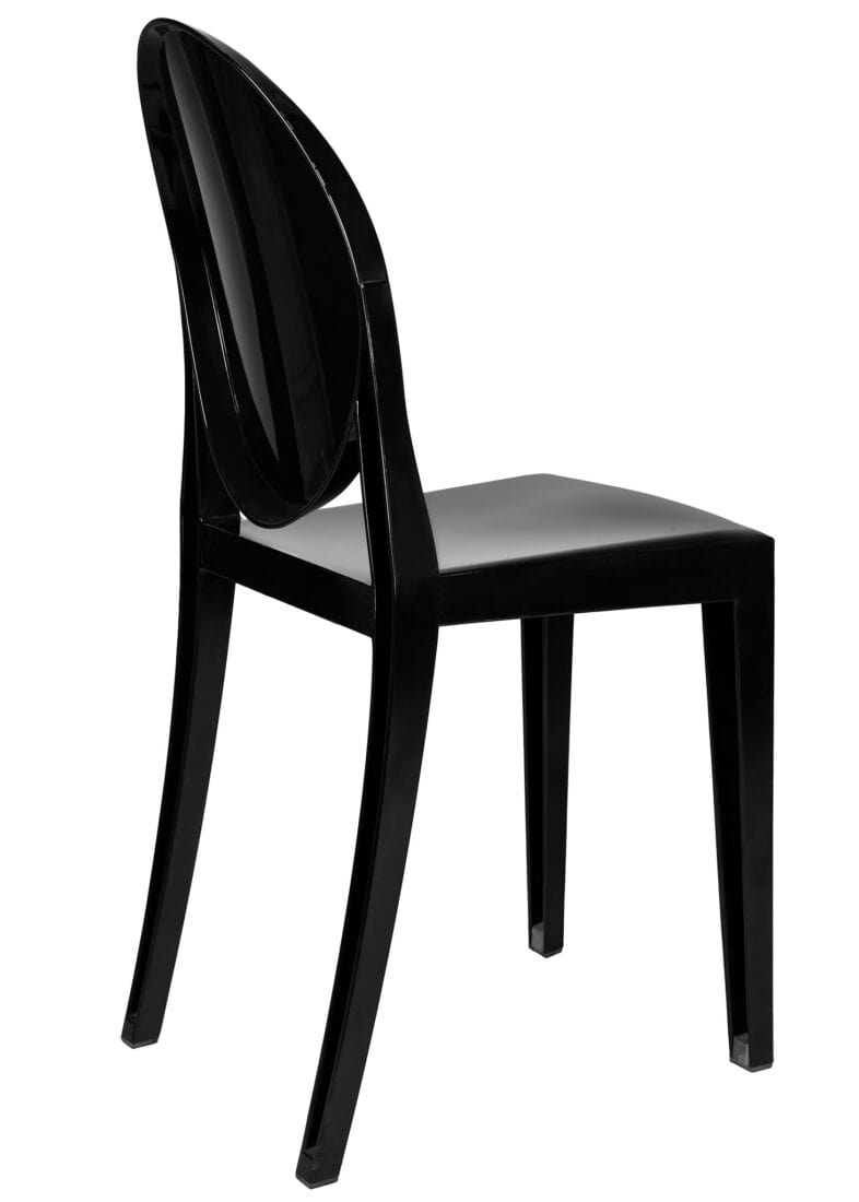Chivari Black Resin Oval Back Victoria Ghost Chair CGVRB-ZG-T