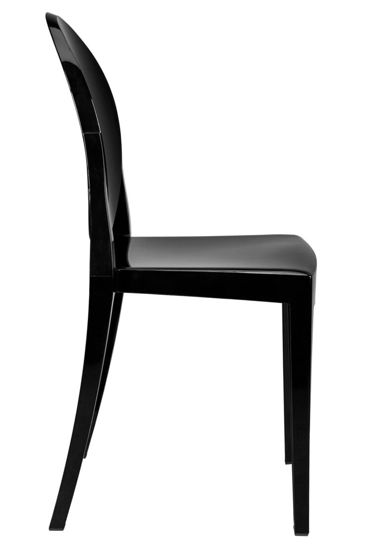 Chivari Black Resin Oval Back Victoria Ghost Chair CGVRB-ZG-T