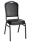 Chivari Black Vinyl on Black Frame Crown Banquet Chair CQCVBB-ZF-T