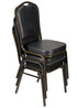 Chivari Black Vinyl on Black Frame Crown Banquet Chair CQCVBB-ZF-T