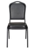 Chivari Black Vinyl on Black Frame Crown Banquet Chair CQCVBB-ZF-T