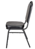 Chivari Black Vinyl on Black Frame Crown Banquet Chair CQCVBB-ZF-T