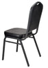 Chivari Black Vinyl on Black Frame Crown Banquet Chair CQCVBB-ZF-T